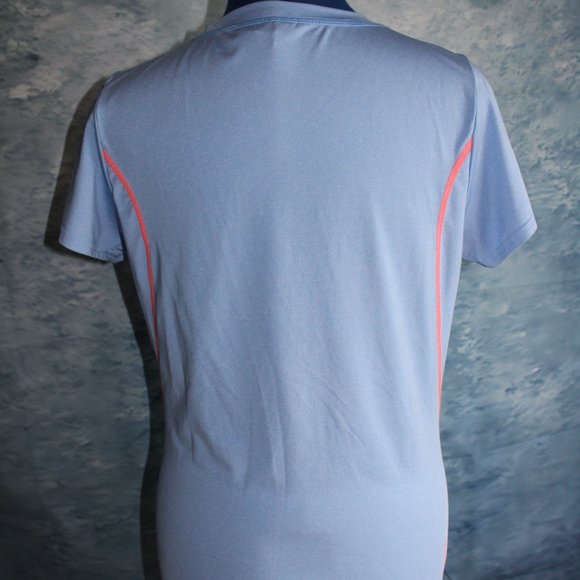 Under Armour ISO-Chill Heatgear V-Neck Blue Coral Fitted Short Sleeve Shirt ~S~ - Picture 5 of 10